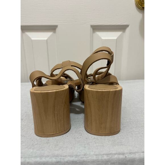 Splendid Barie Leather and Wood Clog Braided Sandals in Beige Women's sz. 7.5 - Picture 5 of 10